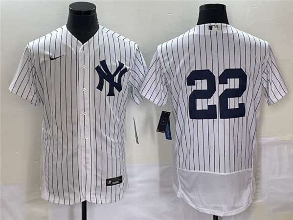 Men's New York Yankees #22 Harrison Bader White Flex Base Stitched Baseball Jersey